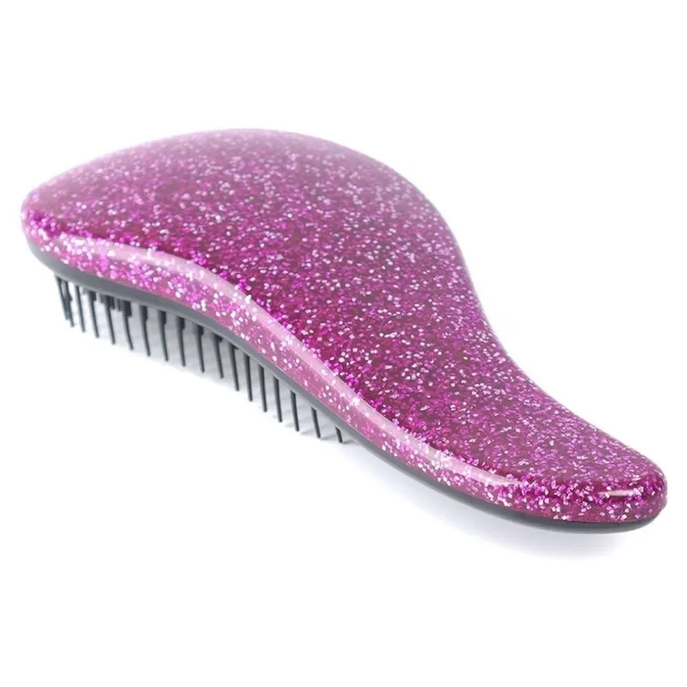 Glitter Handle Tangle Comb Shower HairBrush Detangler Salon Styling Tamer Tool